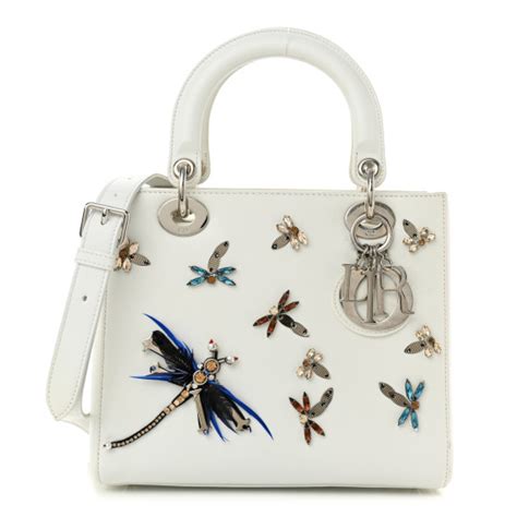 christian dior smooth calfskin embroidered medium lady dior white multicolor|Lady Dior Bag .